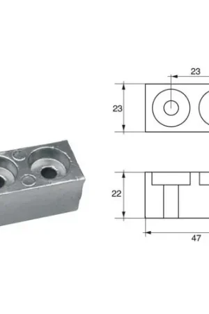 A Buon Prezzo ANODO PER MOTORI YAMAHA MARINER FM-YA-16 O.C.6E5-45254-00 HP 115-225 47X23X224MM ALU