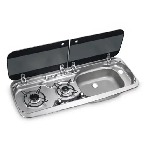 Affare LAVELLO INOX CON PIANO DI COTTURA A GAS CON 2 FUOCHI HSG 2370R