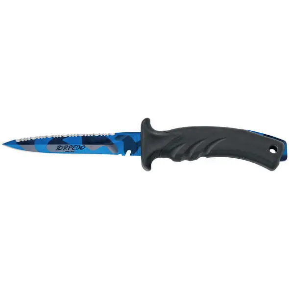 A Buon Prezzo Coltello sub Acciaio Nitrogeno Torpedo 11 Lama Camu Blu
